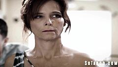 Heartless stepbrothers double penetrate their helpless sick stepmom