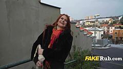 Redhead gets street picked and taken to a comic book store for sex