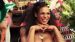 GORGEOUS BLONDE AND BRUNETTE CHICKS WITH HAIRLESS PUSSIES MOAN IN GROUP SEX WITH COCKS AND CUMSHOTS