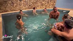 My motel party with friends turned into wild fun in red and sheer lingerie