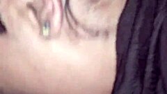 Sloppy blowjob in car ends with swallow