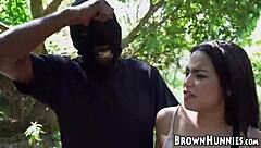 Exotic Maya Bijou Overjoyed by Outdoor BBC Doggystyle Insertion!