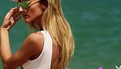 Cara Mell's outdoor striptease exposes her sexy blonde body