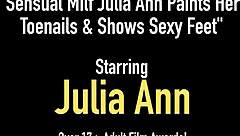 Sensual Milf Julia Ann Paints Toenails & Shows Sexy Feet