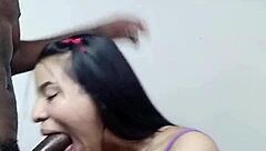 Interracial couple enjoys deepthroat and face fucking in HD