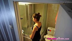 Spying on Stepsister’s Pussy in Shower Cam Action