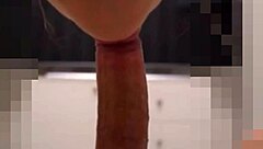 Teen babe notices my monster cock throbbing as cum fills her mouth 😍.