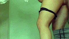 european petite 18+ slut gets rough anal against the wall without lube