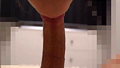 Teen babe notices my monster cock throbbing as cum fills her mouth 😍.