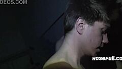 Pretty twink gets banged in hardcore bareback frat gangbang pov