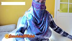 Hot hijab wearing arab wife in steamy webcam action