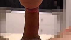 Teen babe notices my monster cock throbbing as cum fills her mouth 😍.