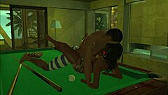 Erotic anime with animesex moments on the pool table