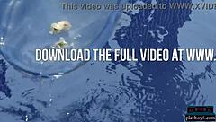 Look at Megan Blake and Jay Marie, hot lesbian girlfriends splashing in the pool