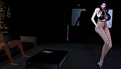 3D Asian Mature Milf Teases Big Cock With Her Huge Boobs.