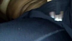 Intense doggystyle creampie in car