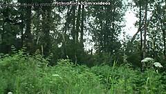 Slim Girl Shows Tits and Ass for Money Outdoors!