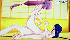 shenhe and lumine and miko yae and raiden shogun intense futanari sex - genshin impact hentai