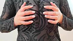 Revealing Sweatshirt Shows Big Breasts and Nipples on DepravedMinx