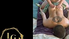 Chubby mother-in-law sucks and swallows cum