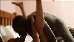 Beautiful black step-mother gets a big black cock hard for her