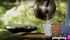 hot milf gia ramey-gay undresses, ripping clothes to expose big natural tits and big ass