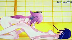 shenhe and lumine and miko yae and raiden shogun intense futanari sex - genshin impact hentai