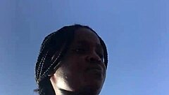 Crazy bitch twerks her big ass outdoors