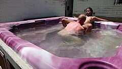 dayanara in the hot tub again