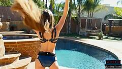 Petite Milf Model Melissa Lori Performs Sexy Outdoor Striptease Showing Shaved Pussy