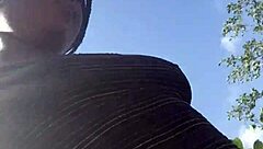 Crazy bitch twerks her big ass outdoors