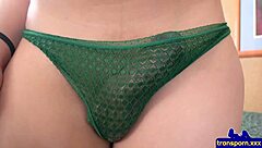 Big Booty Trans Babe Bends Over