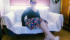 degenerate voyeur touches the lady and asks her to strip.