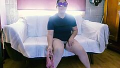 degenerate voyeur touches the lady and asks her to strip.