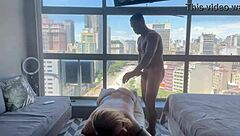 Relaxing and cumming on masseuse's cock with Jhonny Gab, Sheer, and Red