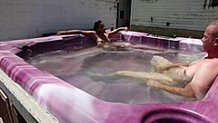 dayanara in the hot tub again