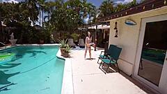 Enjoy a wild ride with a skinny brunette babe