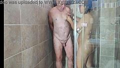 Hot sexy shave in shower preview with Agarabas and Olpr