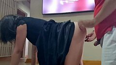 Hard Fucking on Kitchen Floor with Ass Shaking