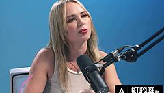 Blonde Lilly Bell's Intense Hitachi Orgasm Up Close in Full Casting Scene