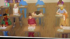 3D animated game with MILF teacher and stepmother