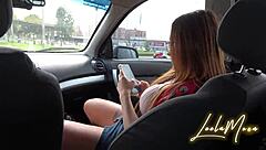 Latina Masturbates to Orgasm in Public Car