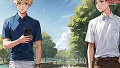 he brought a classmate with big tits for fun