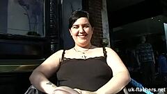 Oh, Watch This British BBW Flash Tits And Masturbate In Public Bar!