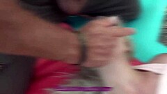 two old guys fuck pretty spanish girl on beach, she moans