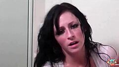 Its Cleo fucks dildo in shower, soaking everything with big boobs out. Wild! 💦  