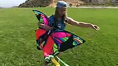 Petite Teen Rubs Clit Outdoors and Sucks Popsicle!