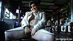 Oh, Watch This British BBW Flash Tits And Masturbate In Public Bar!
