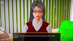 in my new family game, teen redhead milf with big tits and ass plays erotically