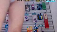 Amateur Girl Fingers Her Pussy Hard While Working!